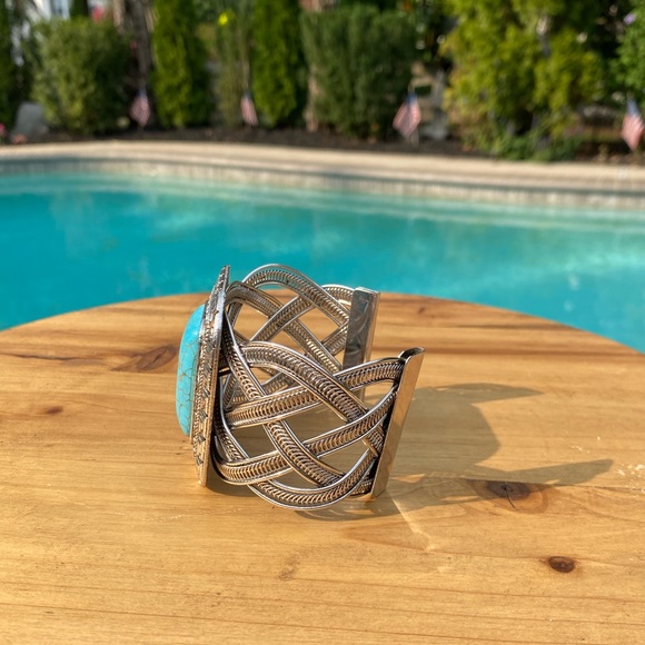 MexZotic Howlite Square Weave Cuff Bracelet - Picture 2 of 4